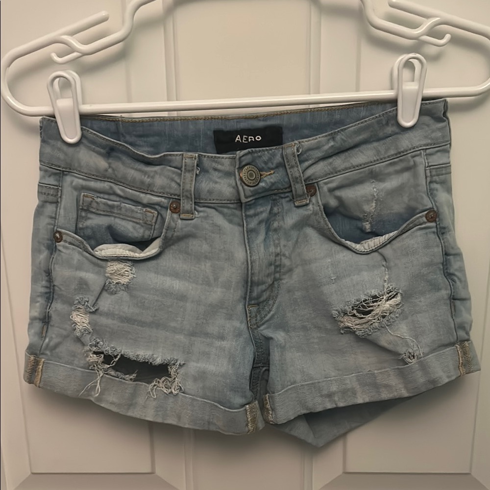 Light Wash Distressed Women's Jean Shorts